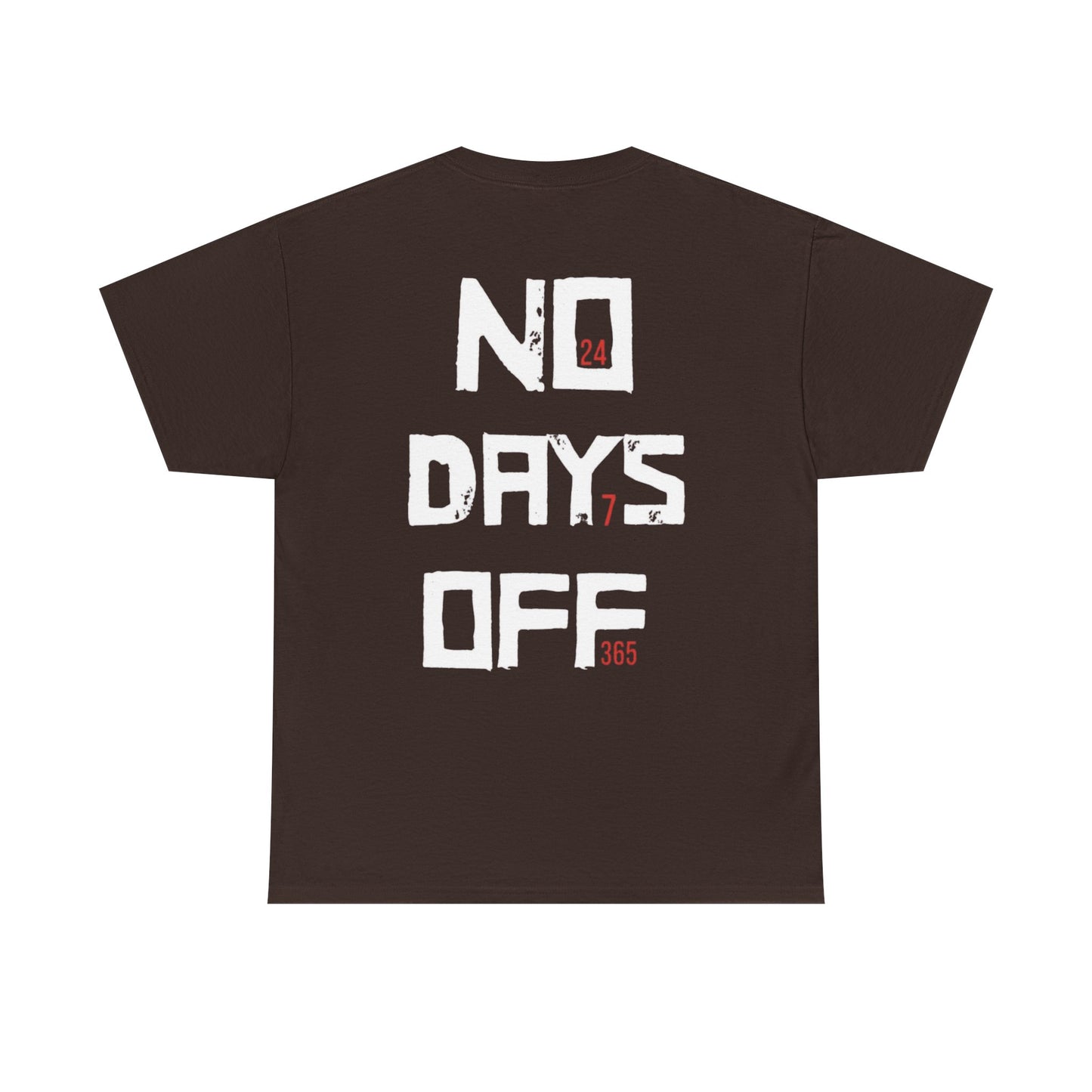 No Days Off Unisex Heavy Cotton Tee, Workout Shirt, Gym Apparel, Gift for Athletes, Casual Wear, Fitness Tee, Exercise T-Shirt, Athletic