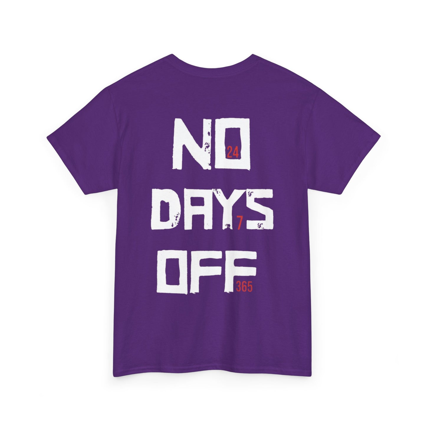 No Days Off Unisex Heavy Cotton Tee, Workout Shirt, Gym Apparel, Gift for Athletes, Casual Wear, Fitness Tee, Exercise T-Shirt, Athletic