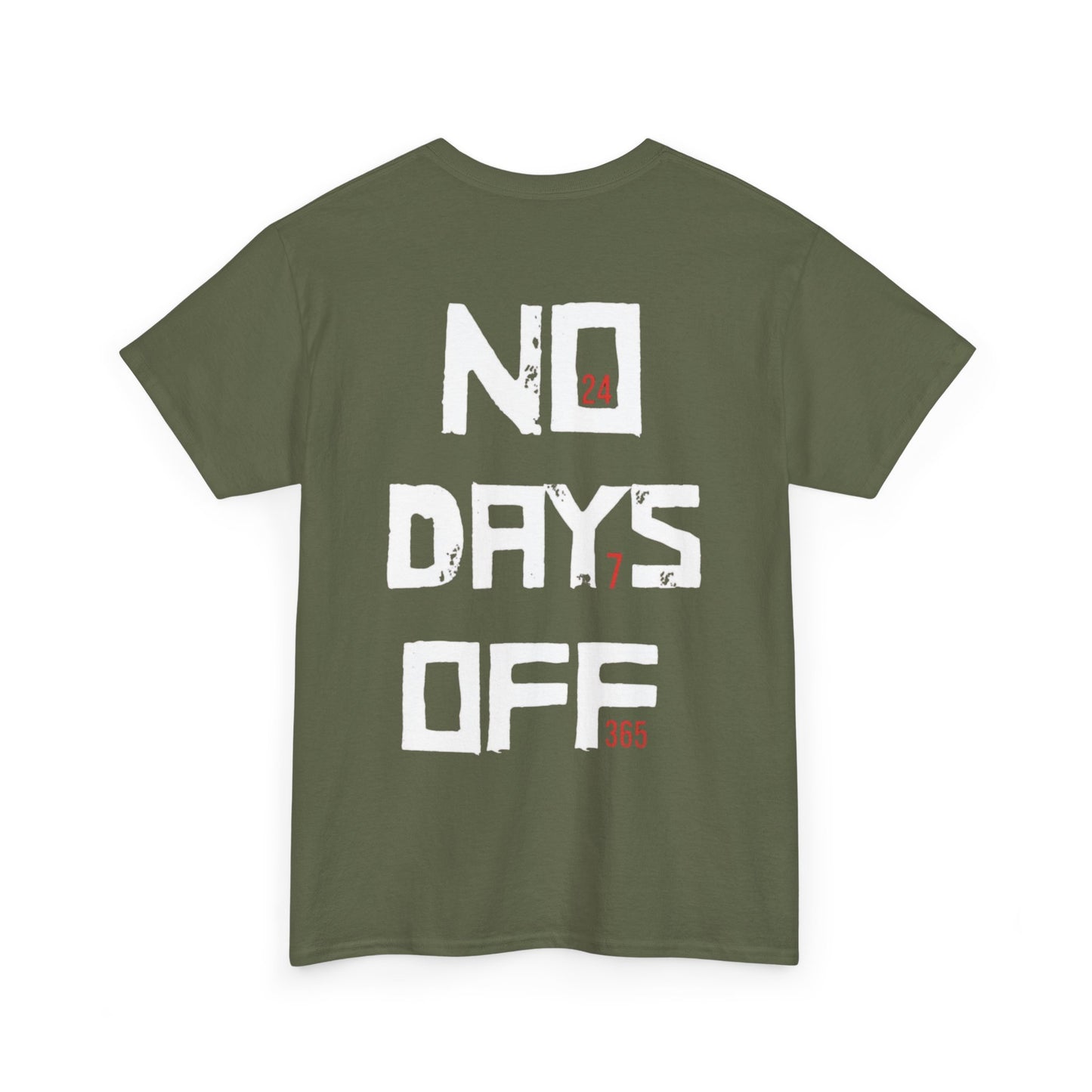 No Days Off Unisex Heavy Cotton Tee, Workout Shirt, Gym Apparel, Gift for Athletes, Casual Wear, Fitness Tee, Exercise T-Shirt, Athletic