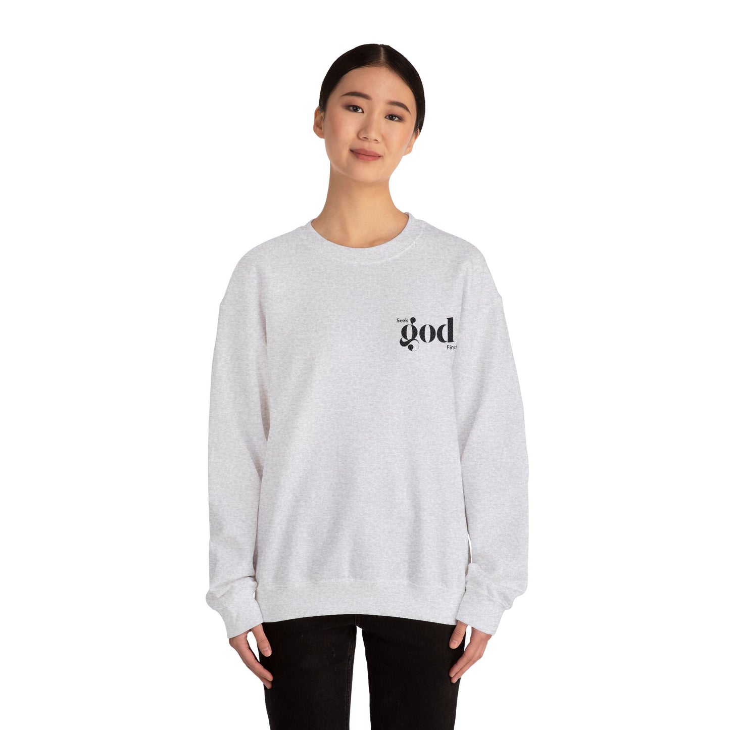 Seek God First Embroidered Unisex Crewneck Sweatshirt