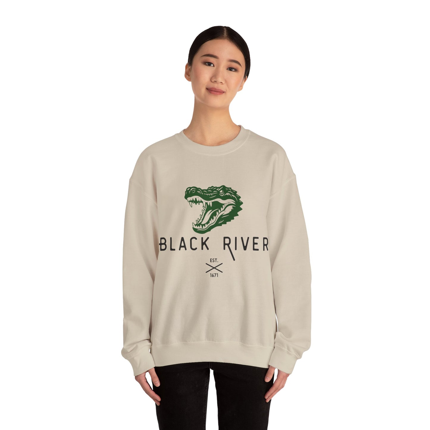Vintage Black River Crocodile Sweatshirt