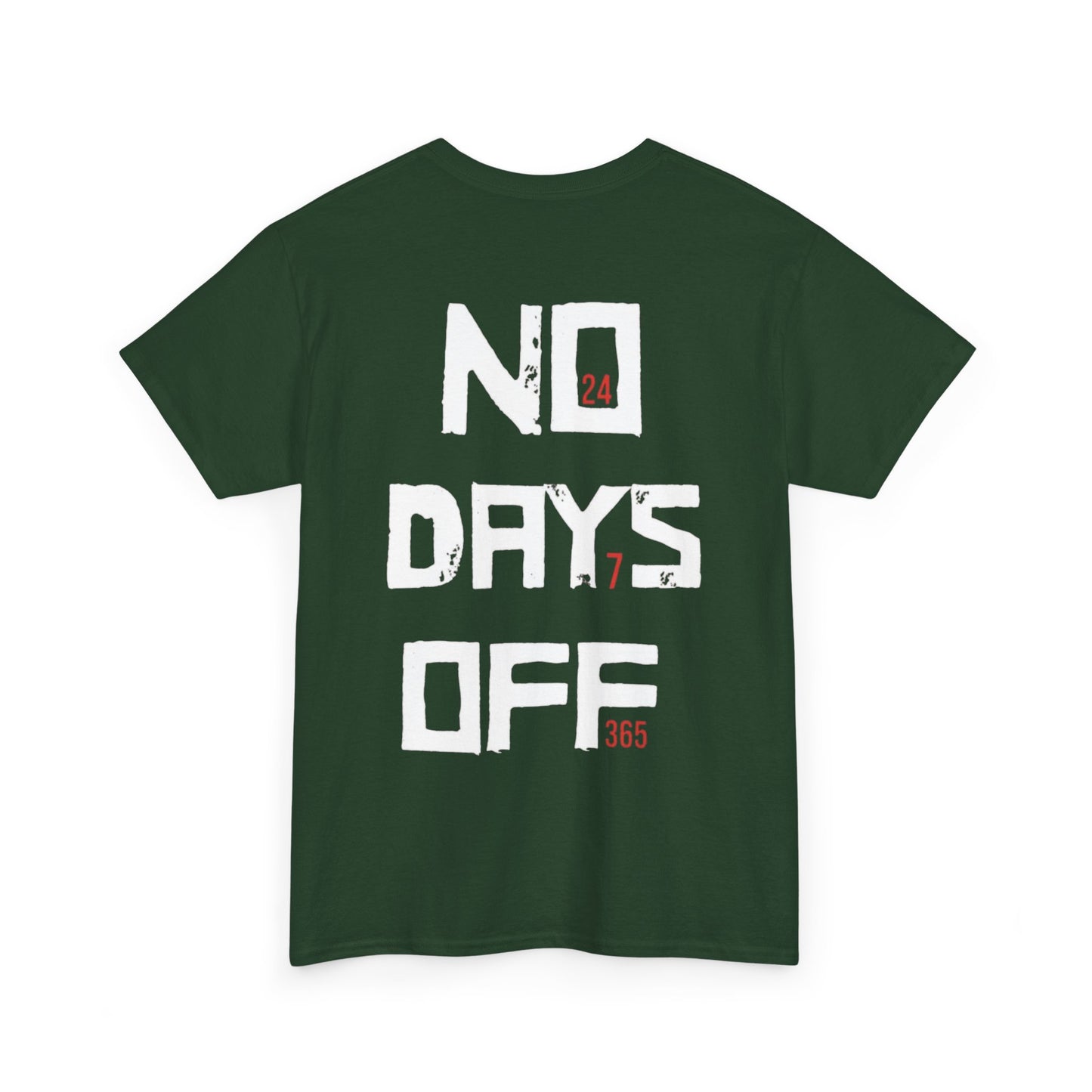 No Days Off Unisex Heavy Cotton Tee, Workout Shirt, Gym Apparel, Gift for Athletes, Casual Wear, Fitness Tee, Exercise T-Shirt, Athletic