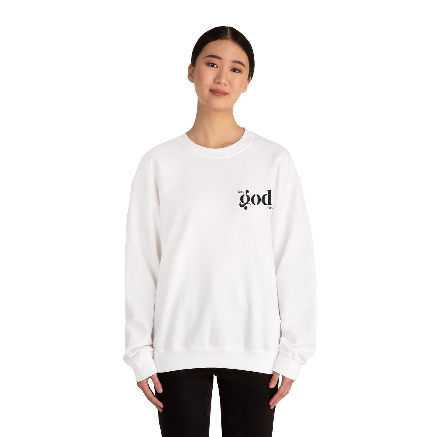 Seek God First Embroidered Unisex Crewneck Sweatshirt