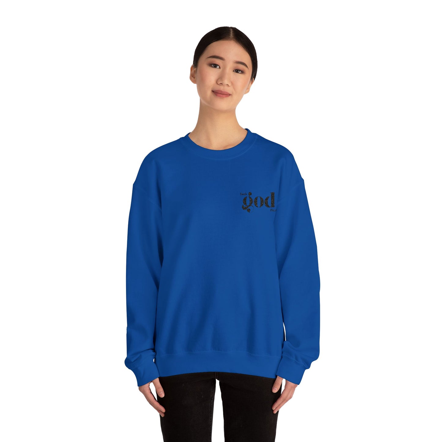Seek God First Embroidered Unisex Crewneck Sweatshirt