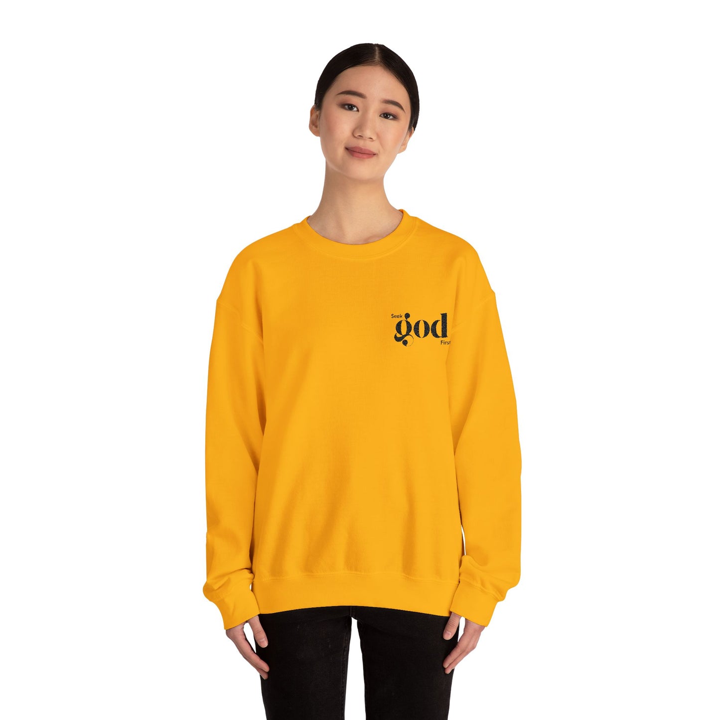 Seek God First Embroidered Unisex Crewneck Sweatshirt
