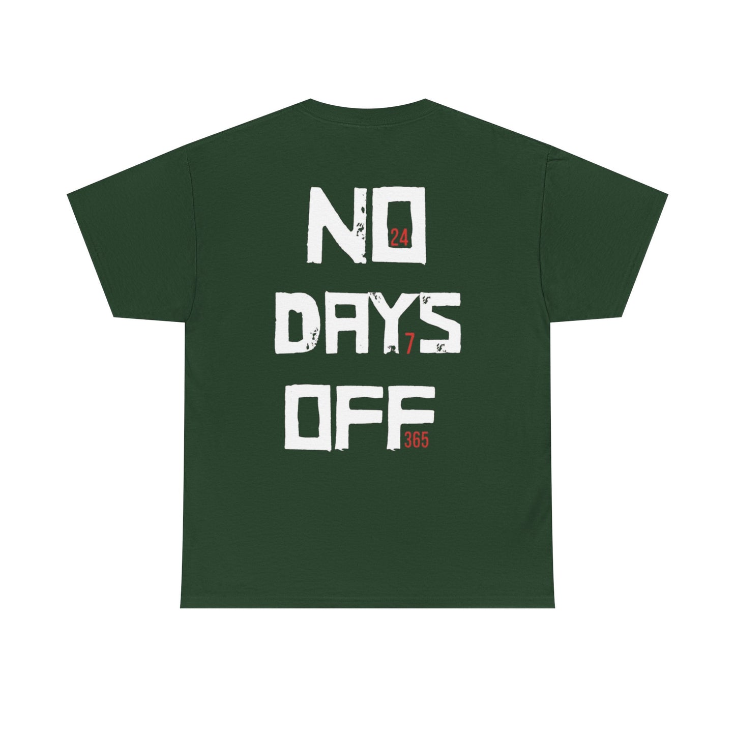 No Days Off Unisex Heavy Cotton Tee, Workout Shirt, Gym Apparel, Gift for Athletes, Casual Wear, Fitness Tee, Exercise T-Shirt, Athletic