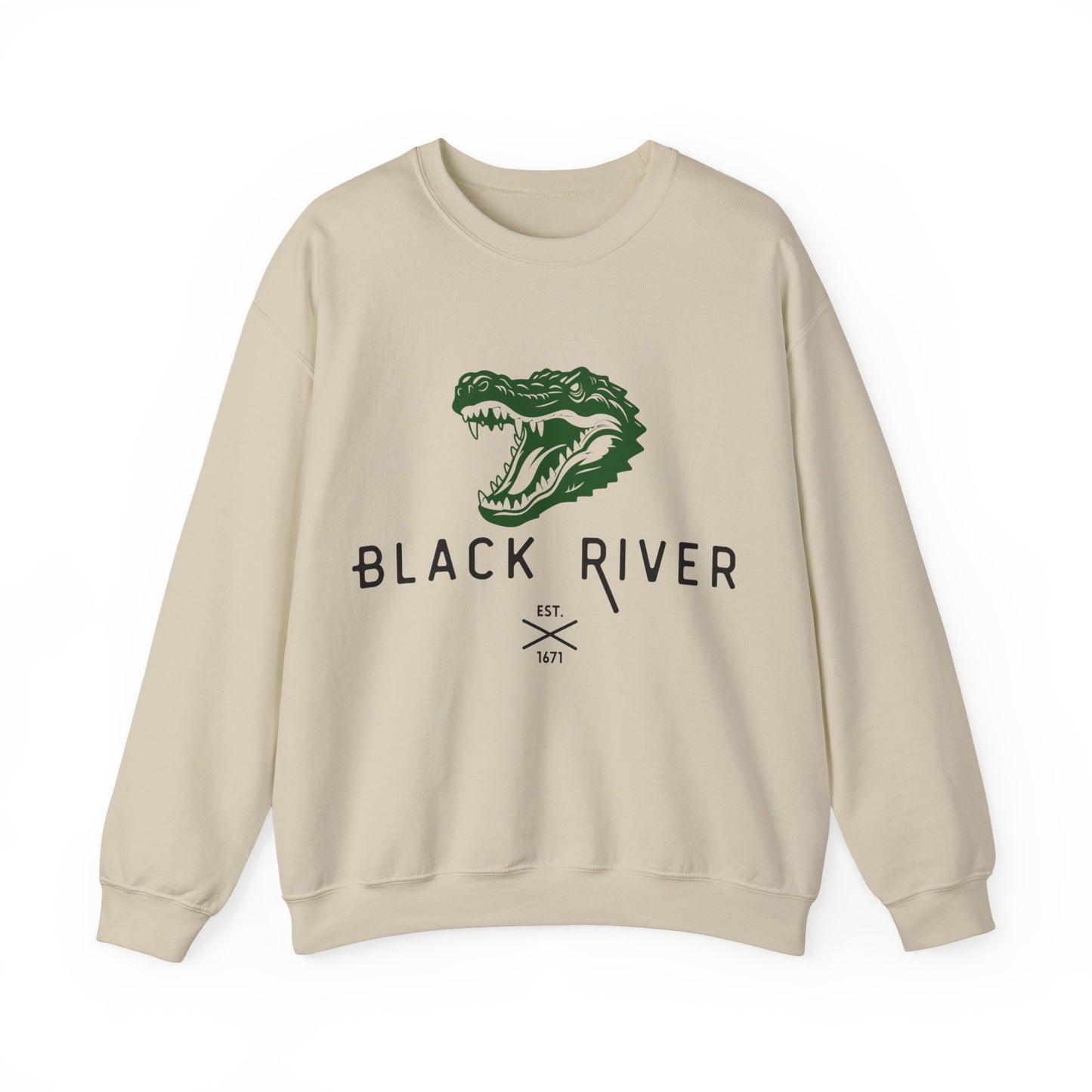 Vintage Black River Crocodile Sweatshirt