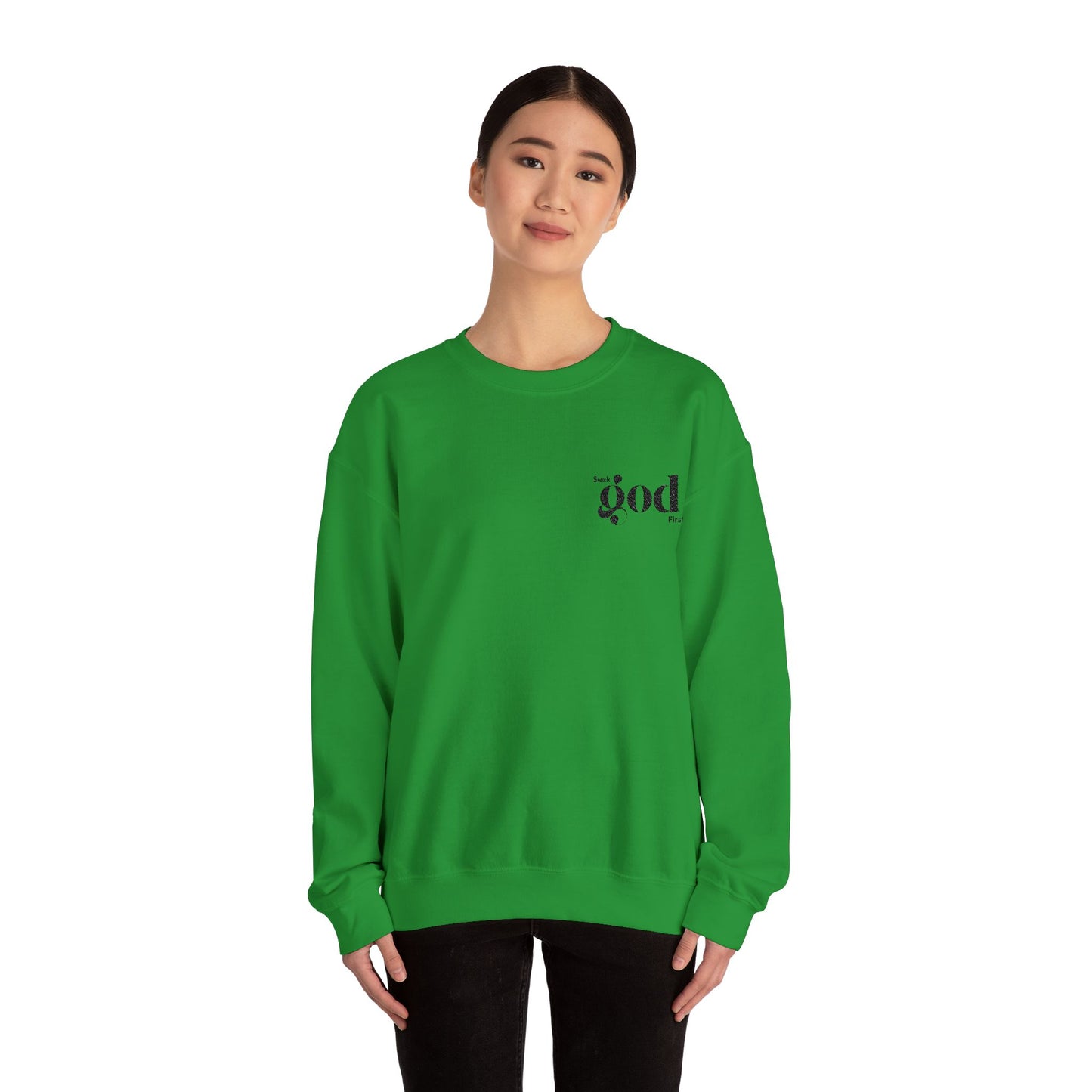 Seek God First Embroidered Unisex Crewneck Sweatshirt