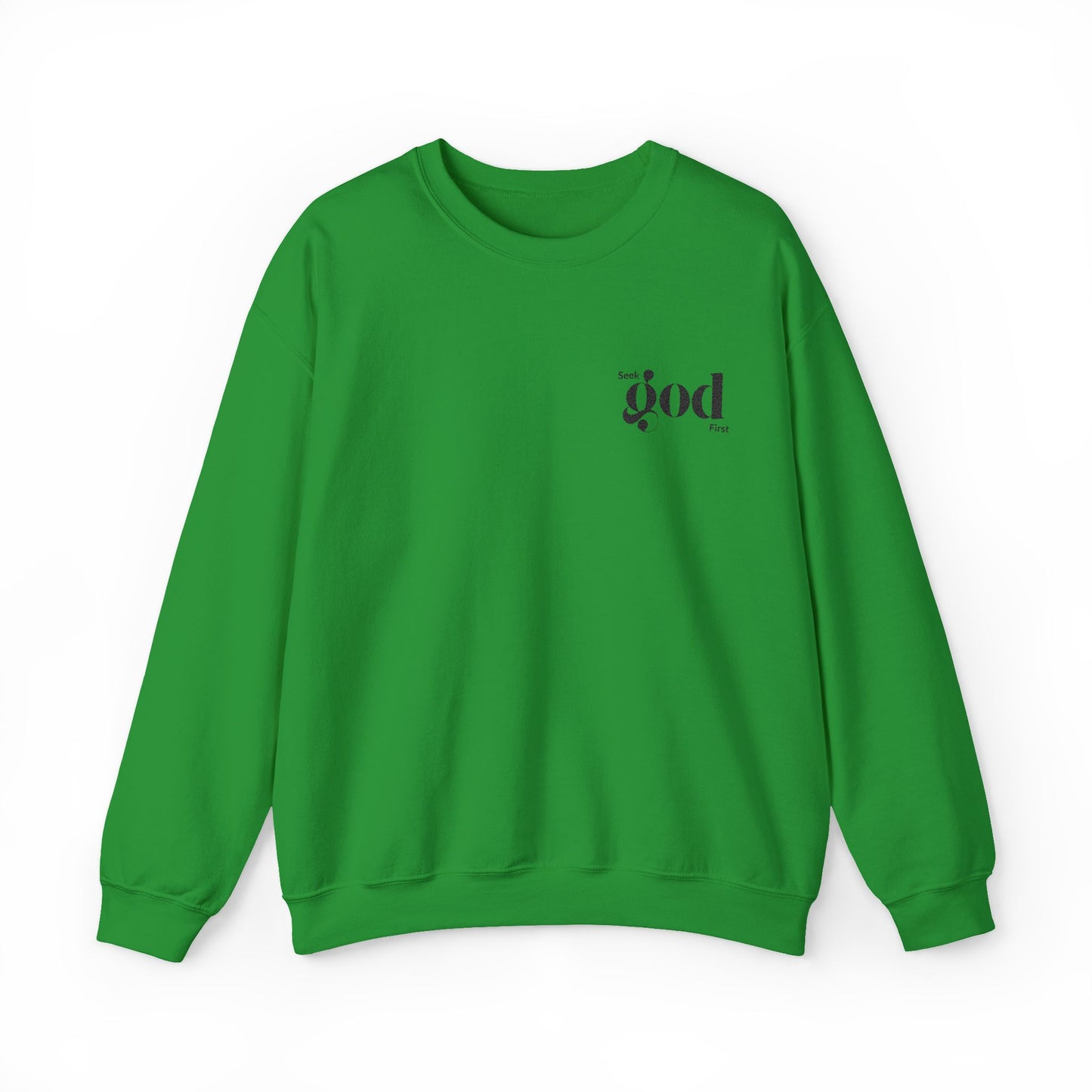 Seek God First Embroidered Unisex Crewneck Sweatshirt