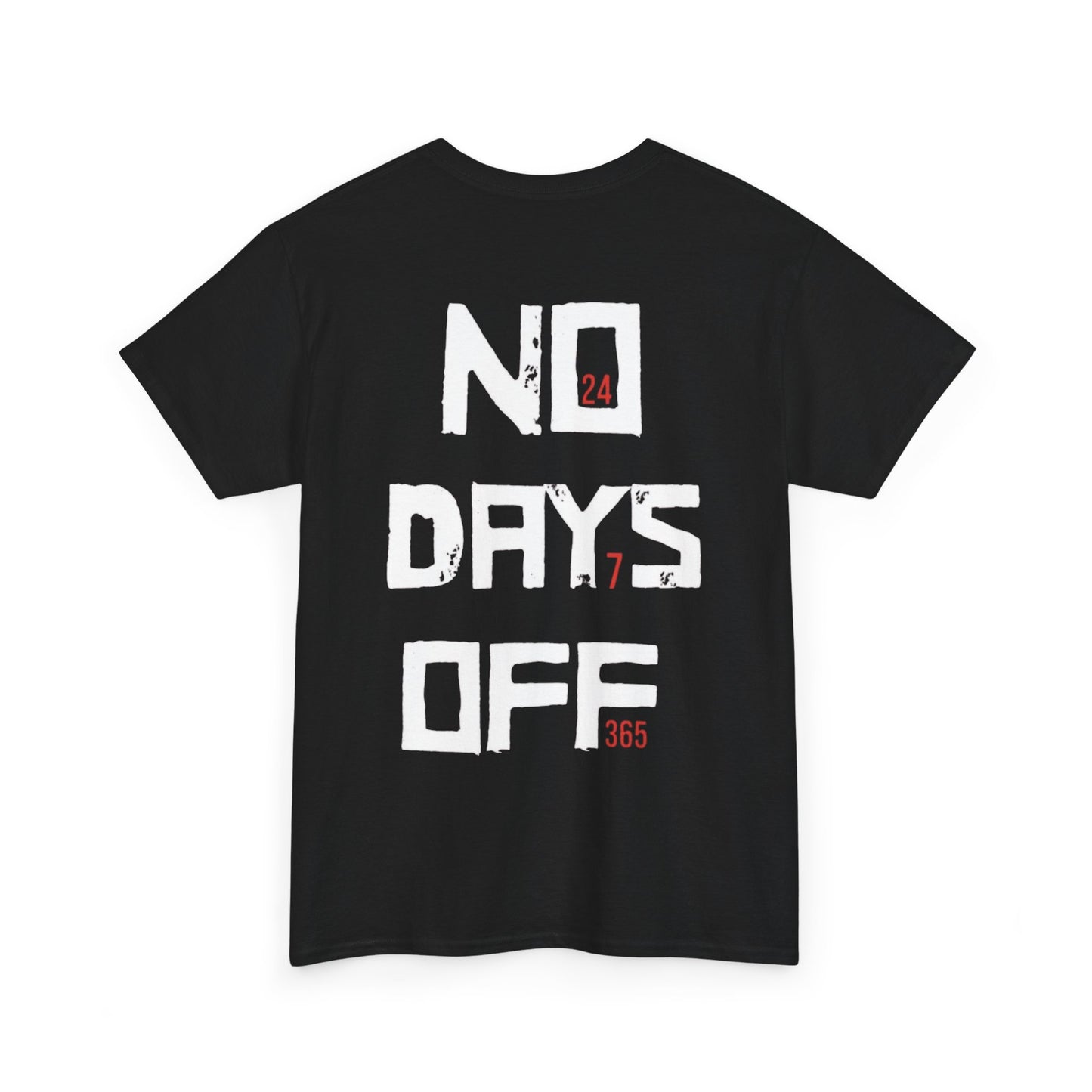 No Days Off Unisex Heavy Cotton Tee, Workout Shirt, Gym Apparel, Gift for Athletes, Casual Wear, Fitness Tee, Exercise T-Shirt, Athletic