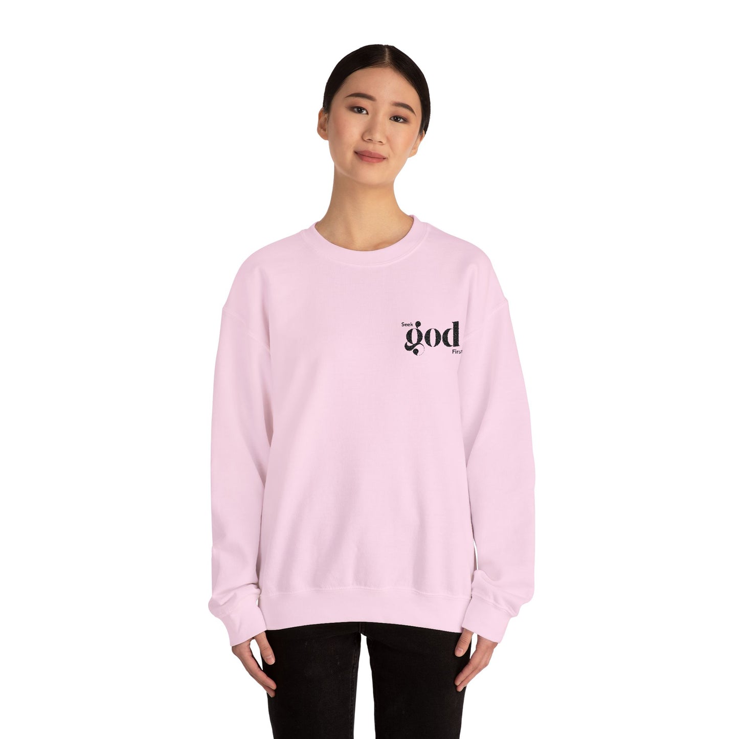 Seek God First Embroidered Unisex Crewneck Sweatshirt