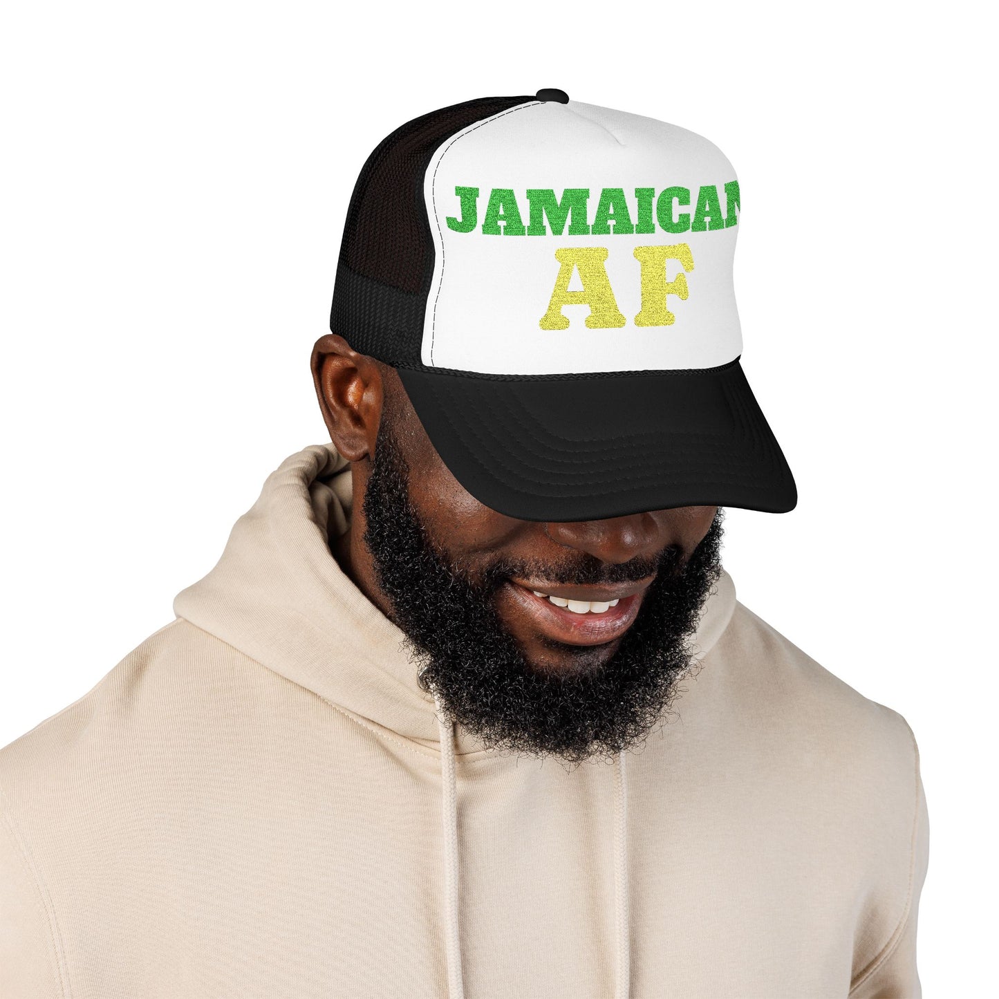Jamaican AF Trucker Hat, Embroidered Vintage Cap | Hurricane Mellissa Relief