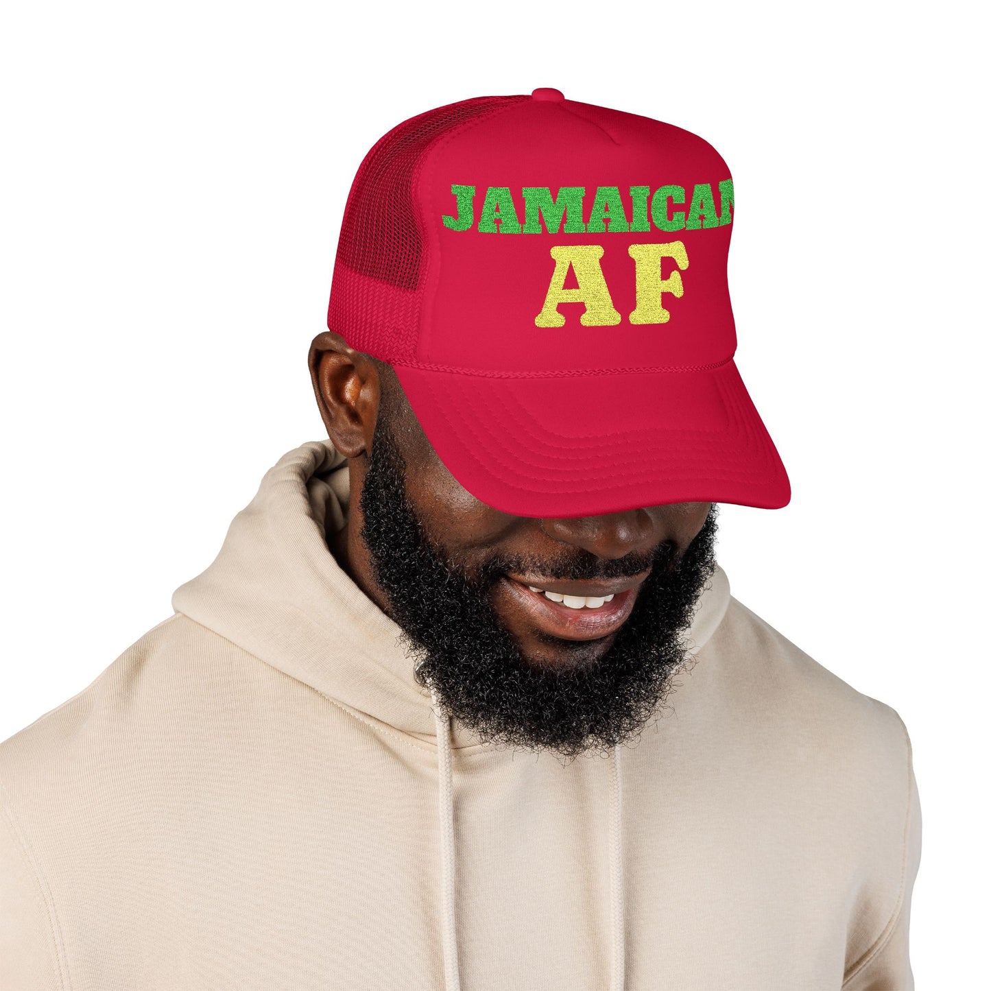 Jamaican AF Trucker Hat, Embroidered Vintage Cap | Hurricane Mellissa Relief