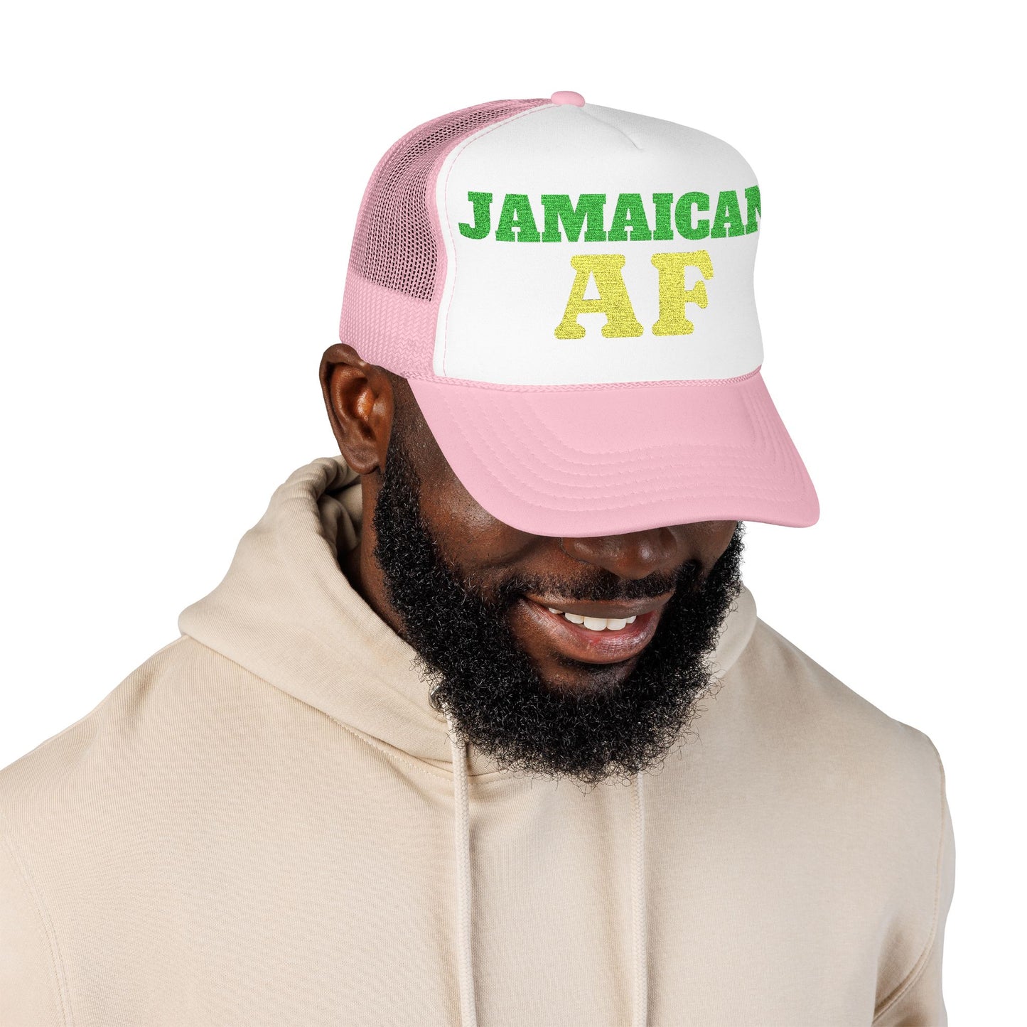 Jamaican AF Trucker Hat, Embroidered Vintage Cap | Hurricane Mellissa Relief
