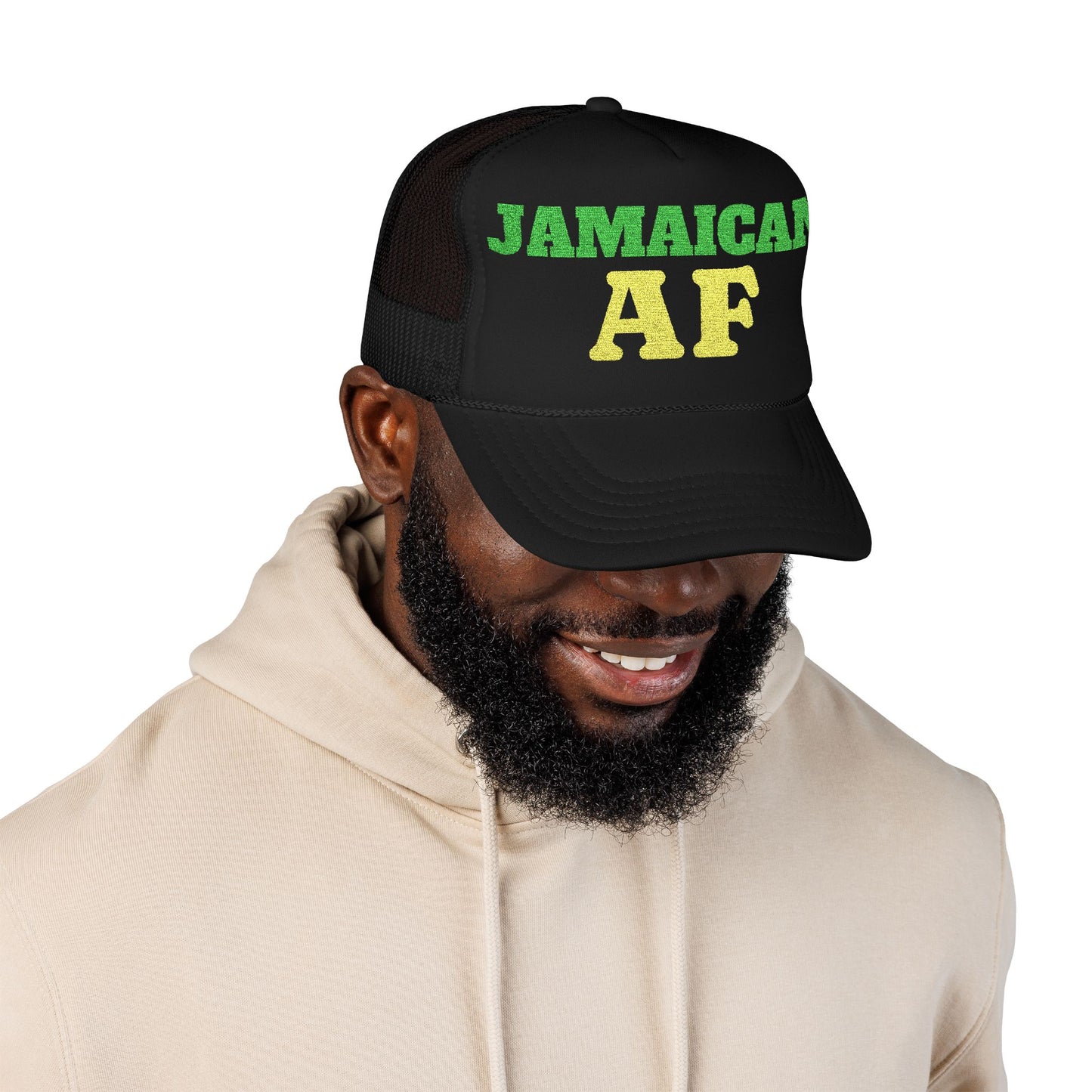 Jamaican AF Trucker Hat, Embroidered Vintage Cap | Hurricane Mellissa Relief