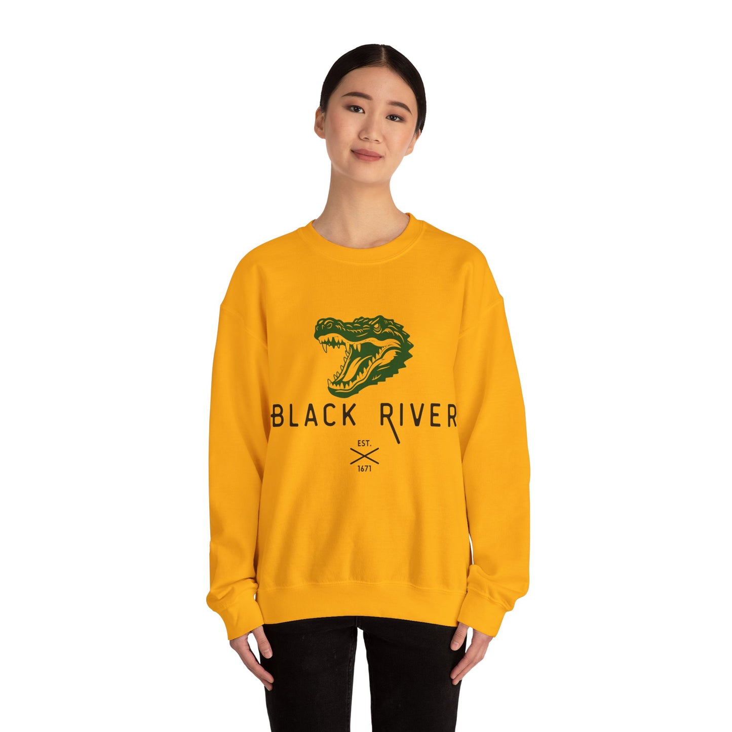 Vintage Black River Crocodile Sweatshirt