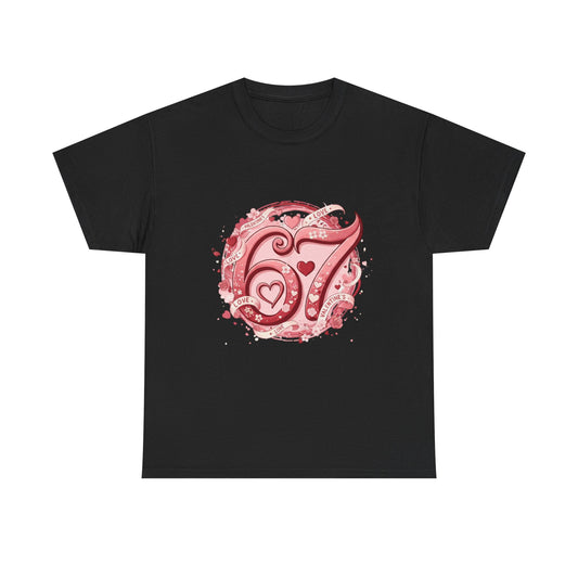 Heart Number 67 Pink Valentine T-Shirt